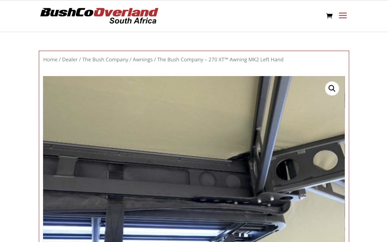 The Bush Company - 270 XT™ Awning MK2 Left Hand including Awning and side walls