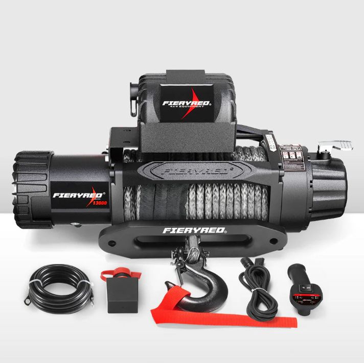 Fieryred 12V 13000LBS(5896KG) Electric Winch Synthetic Rope - Image 1