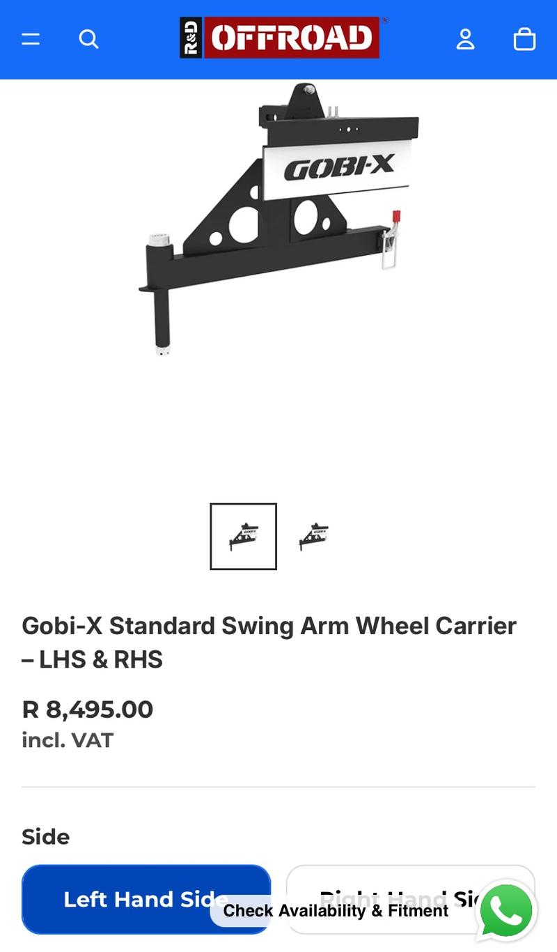 Gobi-x Spare wheel carrier LHS - Image 2