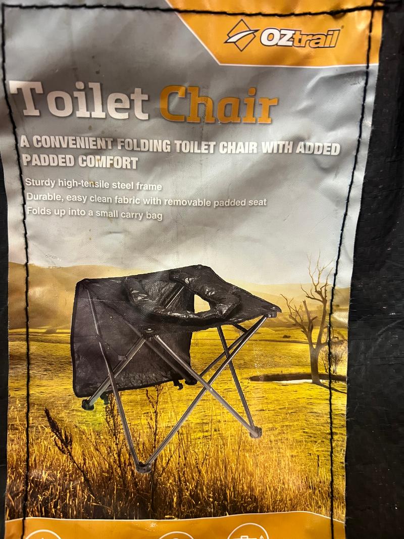 Oztrail Toilet Camping Chair with Flap - Image 1