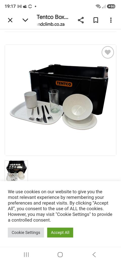 Tentco Dinner Box 6 piece set in crate